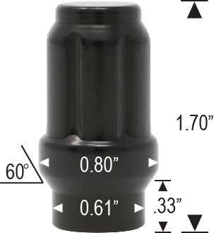 Black ET Spline Drive Tuner Lug Nuts 12x1.25