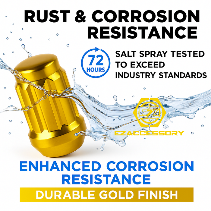 Spline Drive Tuner Lug Nuts 1/2" Gold