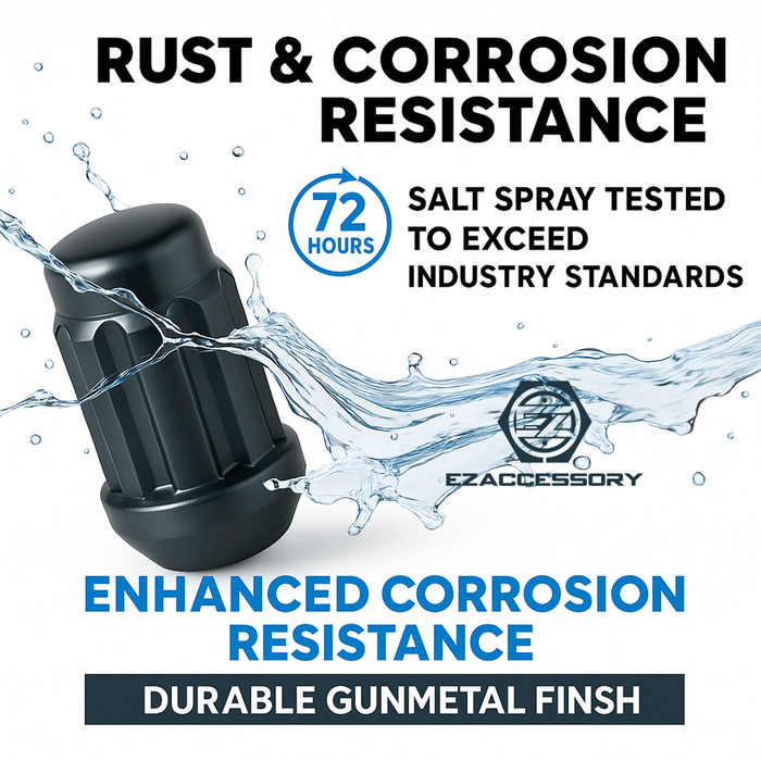 Spline Drive Tuner Lug Nuts 12x1.50 Gunmetal