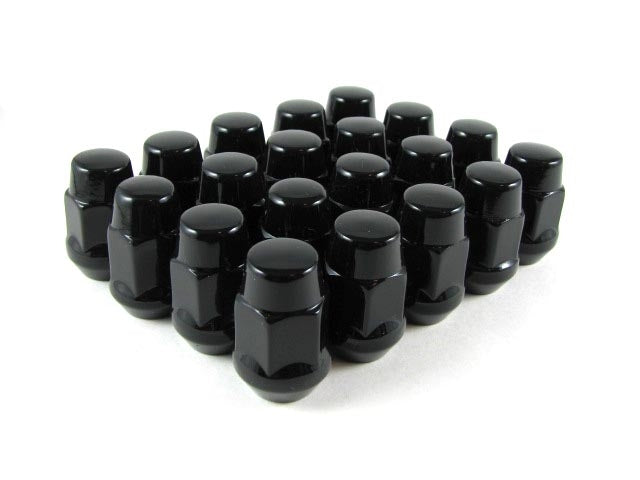 Long Bulge Acorn Lug Nut 12x1.75 Black 1.75"
