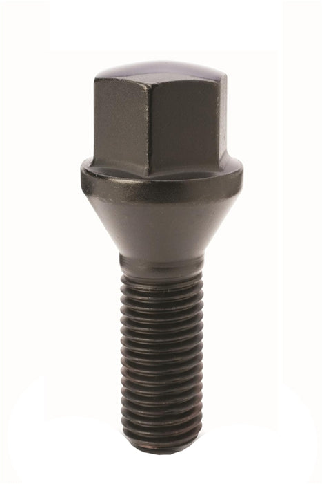 Black Lug Bolt 15mmx1.25 Conical Seat 28mm Shank