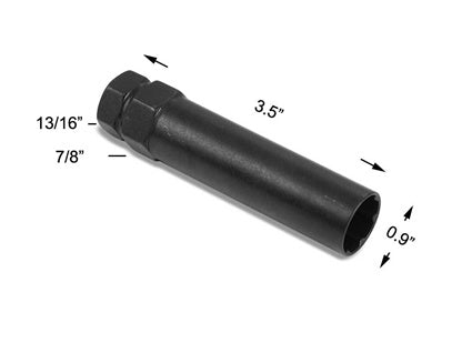 Open End Spline Drive Tuner Lug Nuts 12x1.25 Black