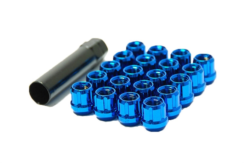Open End Spline Drive Tuner Lug Nuts 1/2" Blue
