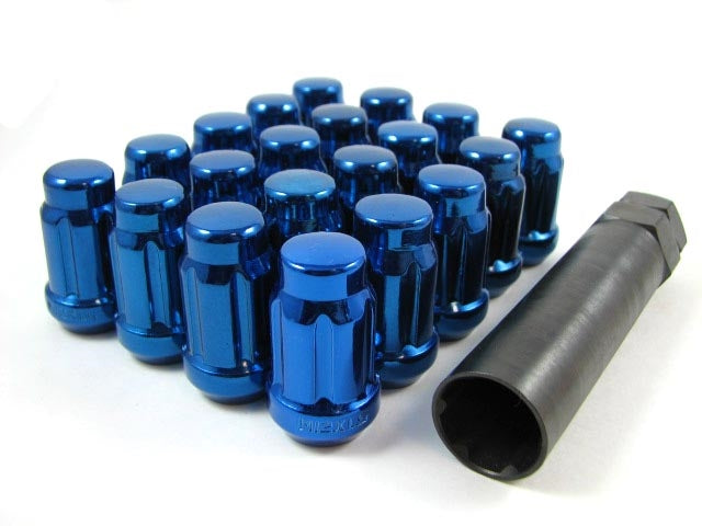 Spline Drive Tuner Lug Nuts 7/16" Blue