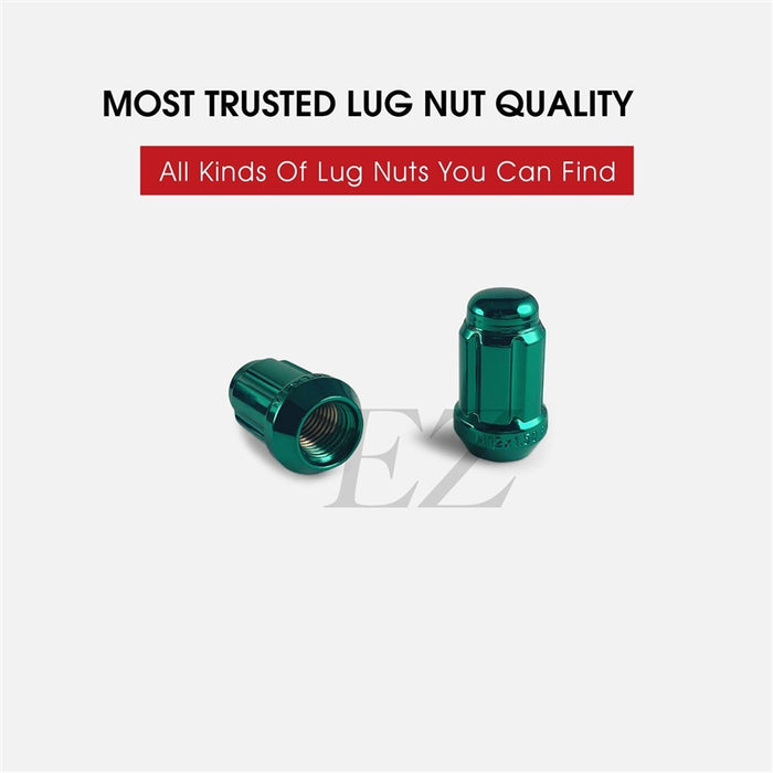 Spline Drive Tuner Lug Nuts 1/2" Green