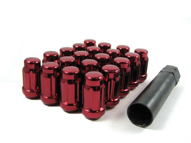 Spline Drive Tuner Lug Nuts 1/2" Red