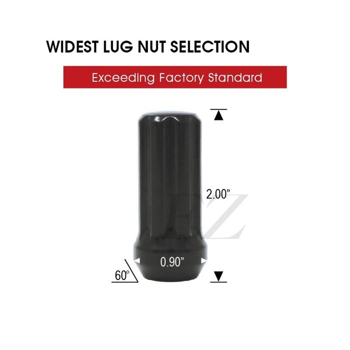 Duplex Spline Drive Lug Nuts 14x2 Black