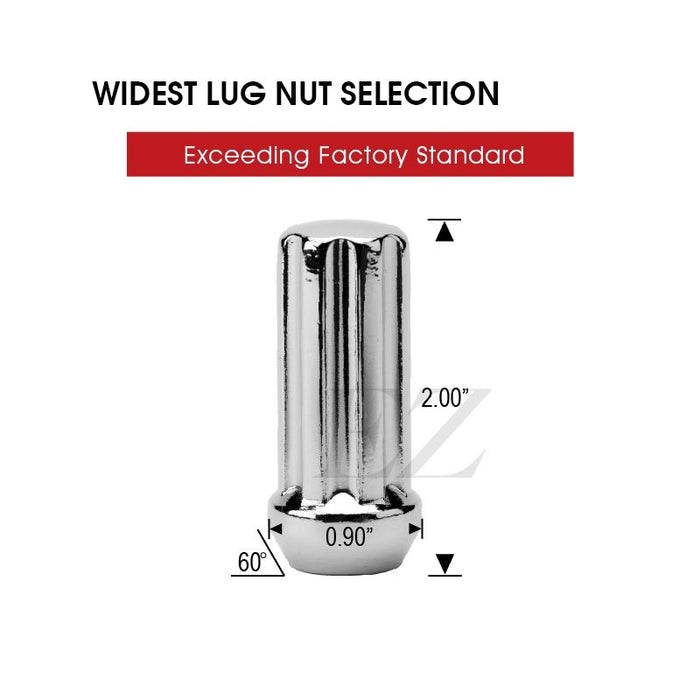 Duplex Spline Drive Lug Nuts 14x2 Chrome
