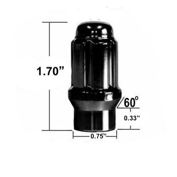 Black ET Spline Drive Tuner Lug Nuts 14x2.0