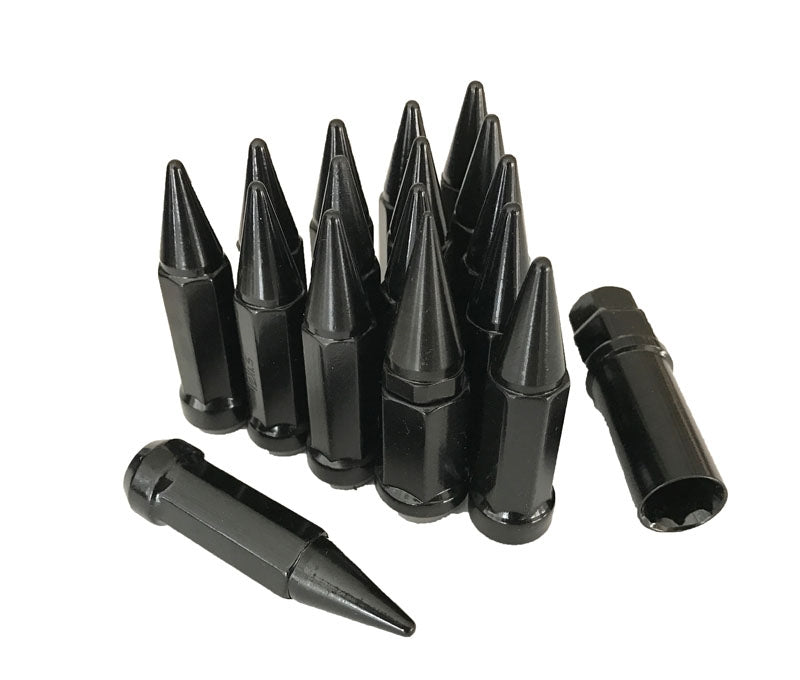 Spike ATV Lug Nuts 16 Pc Kit 12x1.25 Black