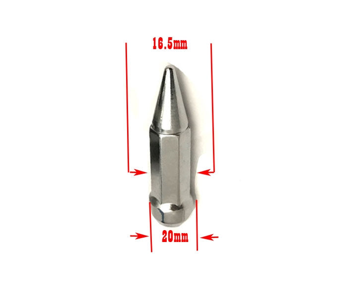 Spike ATV Lug Nuts 16 Pc Kit 1/2" Chrome