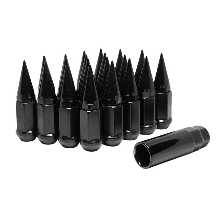 Spike Lug Nuts 20 Pc Kit 7/16" Black