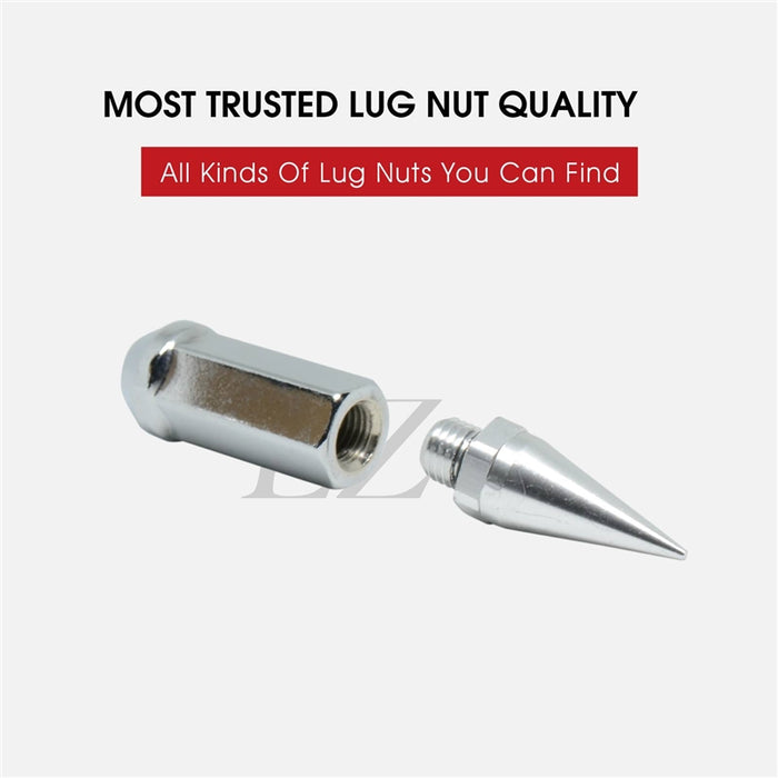 Spike Lug Nuts 32 Pc Installation Kit 14x1.5 Chrome