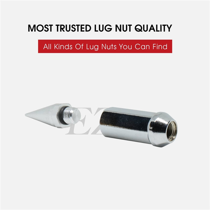 Spike Lug Nuts 32 Pc Installation Kit 14x1.5 Chrome