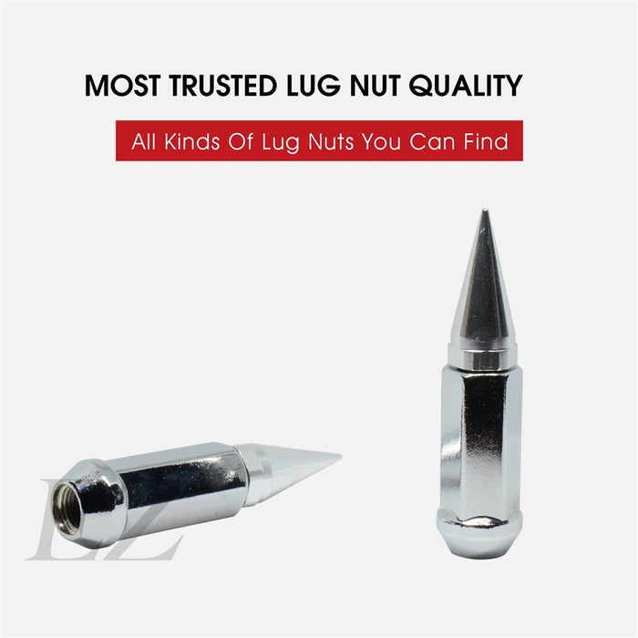 Spike Lug Nuts 32 Pc Installation Kit 14x1.5 Chrome