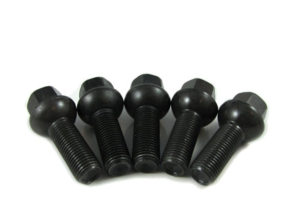 Porsche Lug Bolt M14x1.5 Shank 34mm Hex 19mm Black