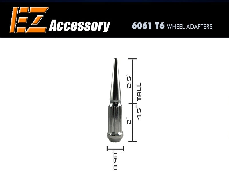 Spline Spike Lug Nuts 24 Pc Kit 12x1.5 Chrome