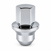 Silver ET duplex bulge conical lug nut for Dodge Caravan with 3/4-inch hex, closed top and lower extension.