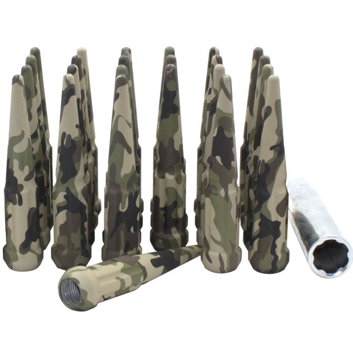 Spline Spike Lug Nuts 24 Pc Kit 14x1.5 Camo