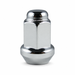 Silver M10x1.25 ATV bulge lug nut with a closed cap and broad tapered seat.
