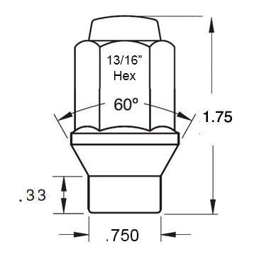 Black Long ET Conical Bulge Lug Nuts 14x1.5