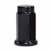 Black M10x1.25 ATV flat-seat lug nut with a closed cap and circular base flange.