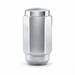 Silver 9/16-18 duplex acorn lug nut with a low closed cap, hex body and tapered seat.