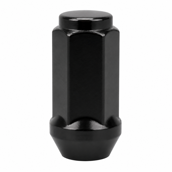 Long Bulge Acorn Lug Nut 9/16" Black 1.9"