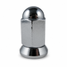 Silver 9/16-inch dualie acorn lug nut with a domed closed top and fitted base washer.