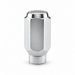 Silver 1/2-20 ET conical long lug nut with a closed cap, tall hex body and lower extension.