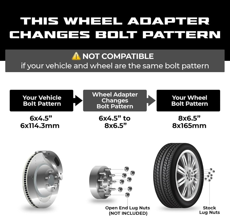 Wheel Adapter 6x4.5 To 8x6.5 Thickness 1" (Pair)