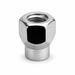 Silver 1/2-20 open-end ET lug nut with visible internal threads and a short cylindrical extension.
