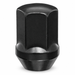 Black 1/2" duplex bulge acorn lug nut with a 7/8" hex, closed cap and broad shoulder.