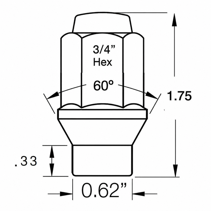 Black Long ET Conical Bulge Lug Nuts 14x1.5