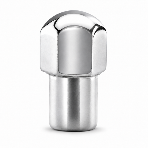 Silver 1/2-20 Cragar dome-style mag lug nut with a rounded closed cap and cylindrical shank.