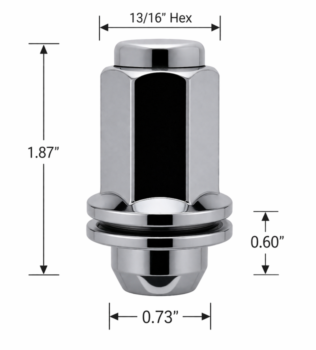 Mag Lug Nuts for 6 Lug Toyota Factory Alloy Wheels on Chevy Truck