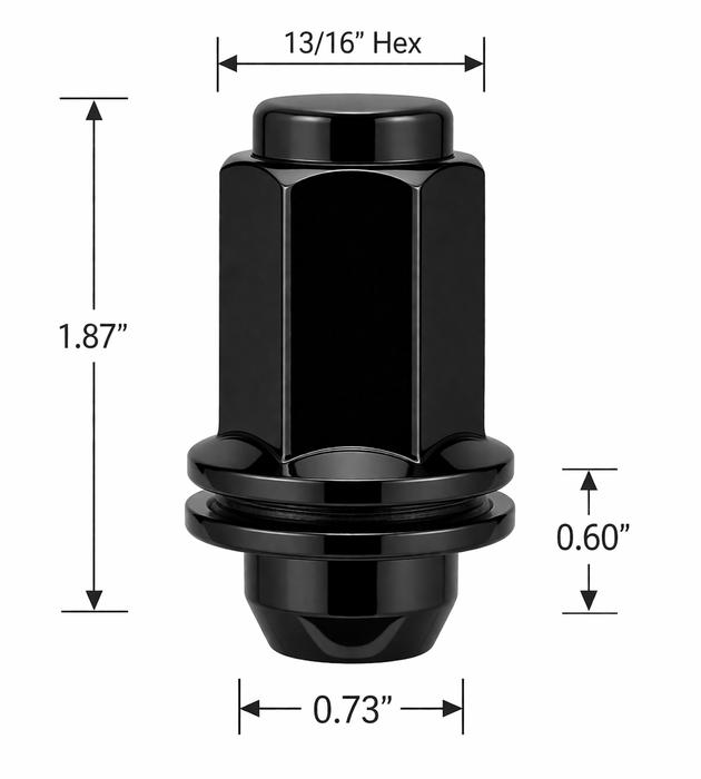 Black Toyota Lexus OEM Mag Lug Nuts Long