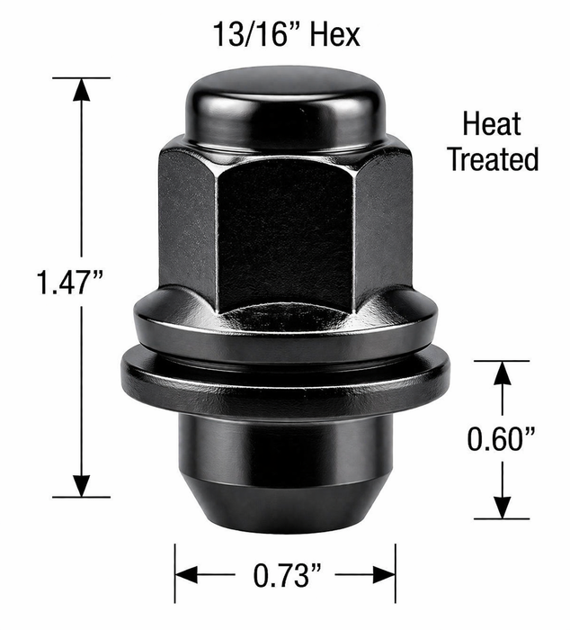 Black Toyota Lexus OEM Style Mag Lug Nuts 12x1.25