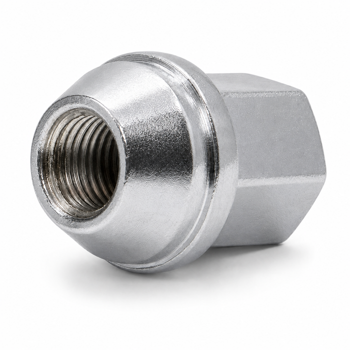 Chrome 14x1.5 22mm Hex Bulge Acorn Lug Nuts For Tesla
