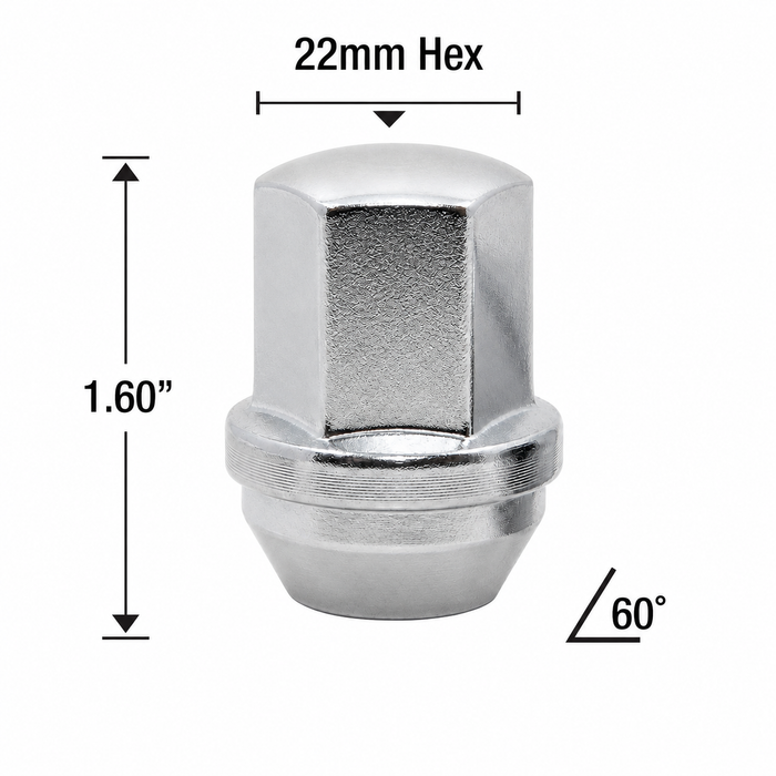Chrome 14x1.5 22mm Hex Bulge Acorn Lug Nuts For Tesla