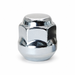 Silver 30 mm lug nut for Honda and Acura with a closed top, hex body and rounded base.