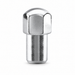 Silver 7/16-20 dome duplex mag lug nut with a rounded closed head and cylindrical shank.