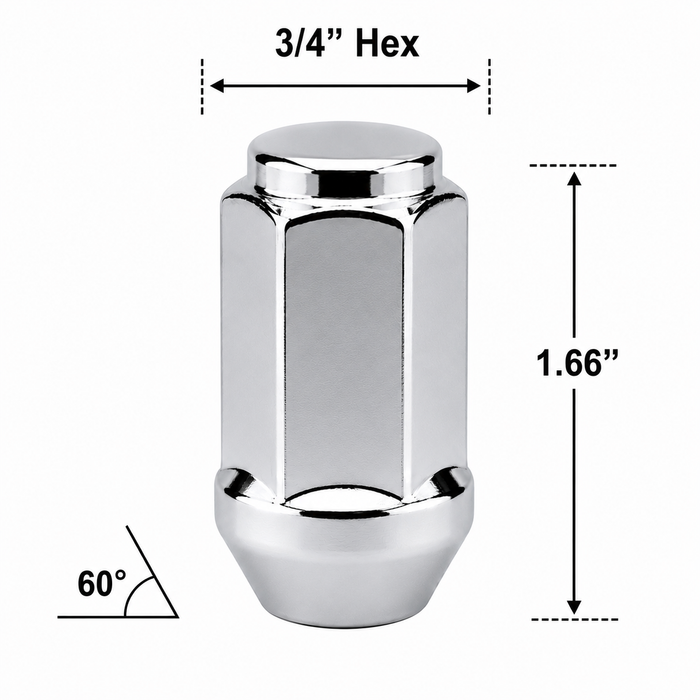 Long Bulge Acorn 14x1.5 Lug Nuts - Through Hardened