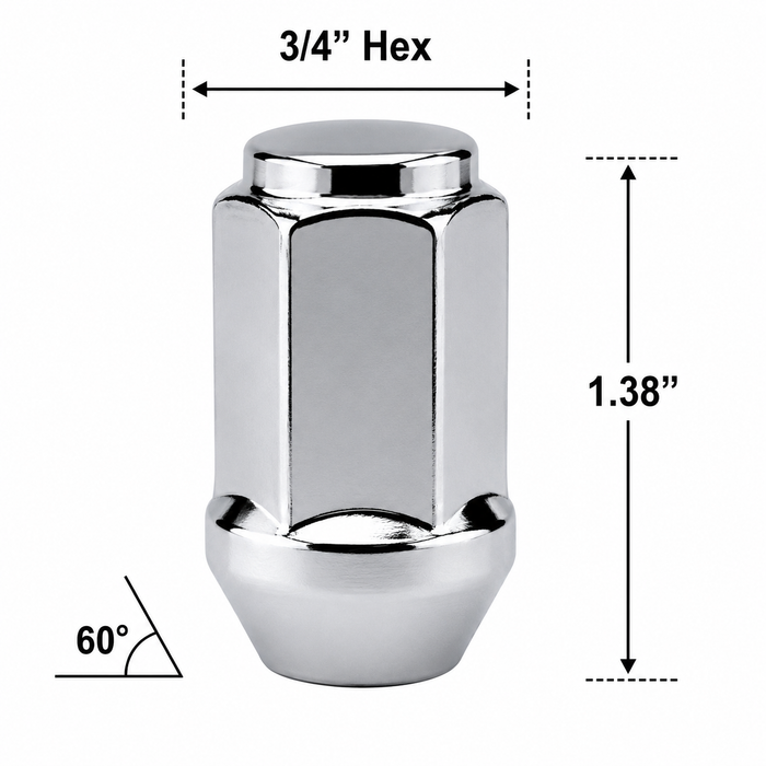 Bulge Acorn Lug Nuts 12x1.25 Thread