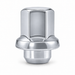 Silver M12x1.5 OEM-style lug nut for Corvette, with a closed top and broad circular shoulder.