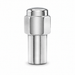 Silver 1/2" left-hand Cragar extended mag lug nut with a closed cap and cylindrical shank.