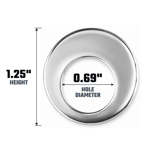 Cragar-style offset lug nut washer diagram: 1.25-inch outer height and 0.69-inch hole diameter.