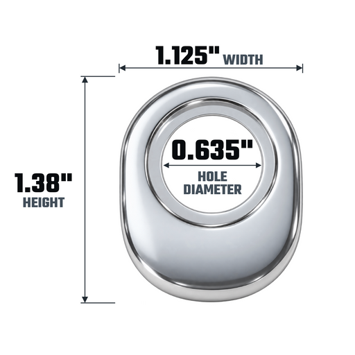 ET conical offset lug nut washer diagram: 1.38-inch outer height, 1.125-inch outer width and 0.635-inch hole diameter.