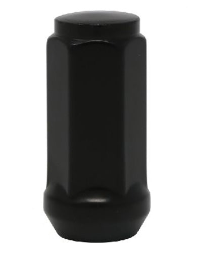 Long Bulge Acorn Lug Nut 14x1.5 Black 1.9"