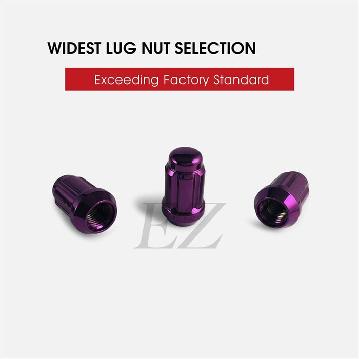 Spline Drive Tuner Lug Nuts 1/2" Purple